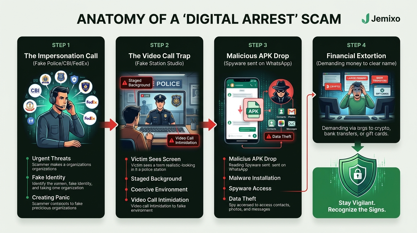 Anatomy of a Digital Arrest Scam Workflow